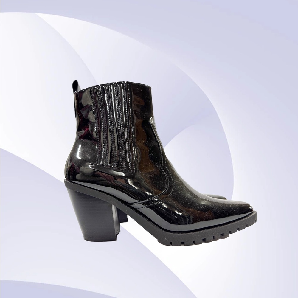Women’s Black Patent Ankle Booties Size 11